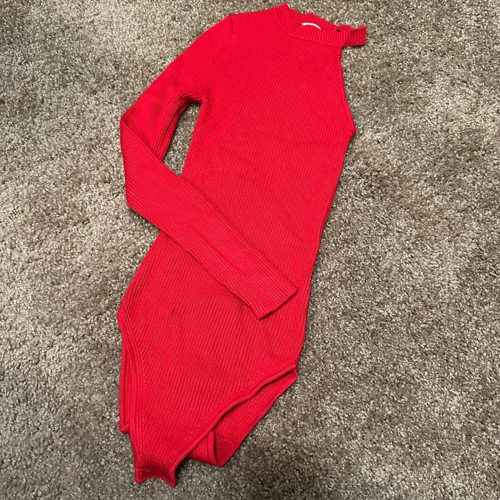 GB Ribbed One Sleeve Sweater Bodysuit